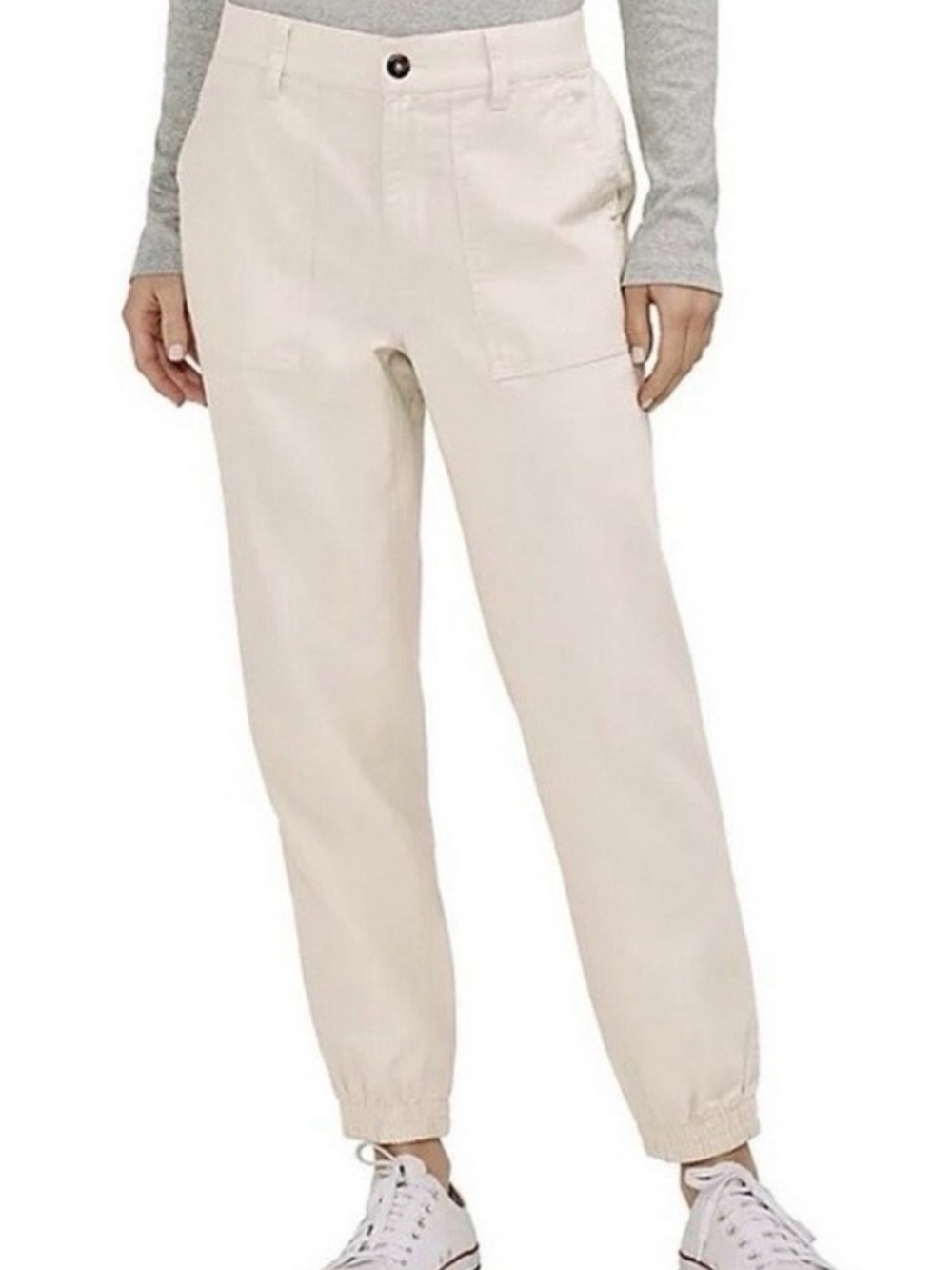 Women's GAP Twill Jogger Pants in Light Beige NWT